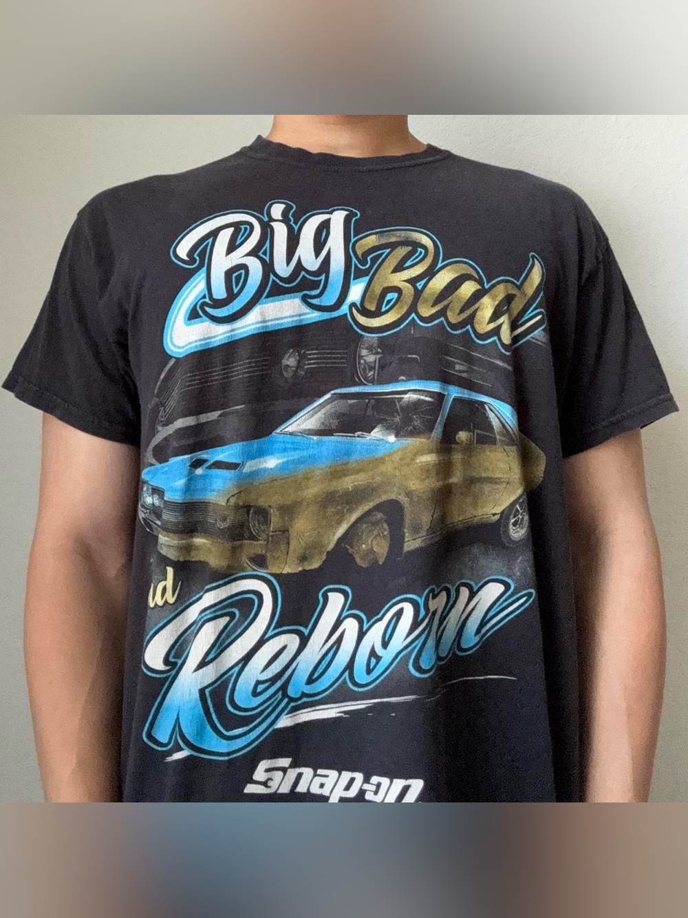 Vintage 2000s Snap-On Racing Graphics Black Tee Shirt